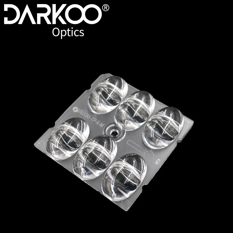 Darkoo lentes ópticas fabricantes, preço de fábrica 1w 3w 160*80 graus 6h1 lentes ópticas de led de alta potência com pmma ou pc