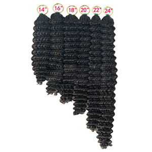 Extension per <span class=keywords><strong>capelli</strong></span> all'ingrosso con piume, a doppia trama, all'uncinetto, 100% <span class=keywords><strong>capelli</strong></span> umani vergini, pre-stirati, ricci profondi, per trecce Boho - Product Image 2