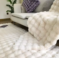 Meilleur prix, tapis et carpettes en fourrure pelucheuse d'intérieur de haute qualité, tapis shaggy de luxe, tapis en fourrure de lapin