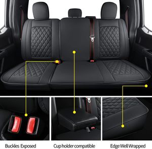 Housses de siège en cuir de luxe résistantes à l'abrasion, ensemble complet de 10 pièces pour camionnettes Ford F150/F250/F350 d'Amérique du Nord - Toutes saisons - Product Image 5