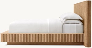 Amerikaans Klassiek Eenvoudig Kingsize <span class=keywords><strong>Bed</strong></span> Slaapkamermeubilair Slaapkamer Eiken Handgemaakte Villa Hotel Kan Worden Aangepast Mulholland Paneelbed