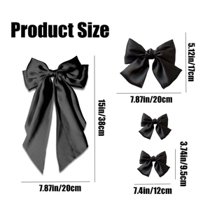Pita kepang 10 buah/set 8 inci warna solid pita rambut panjang busur bebek klip rambut tagihan - Product Image 5
