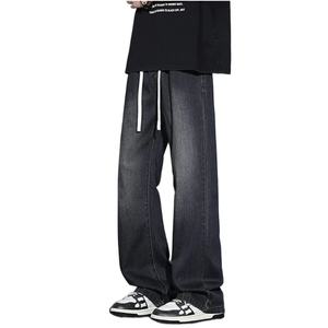 Jeans de Mezclilla Anchos y Holgados para Hombre 2025 |   Jeans de Hombre Estilo Urbano, Corte Holgado con Cordón, Jeans de Mezclilla de Cintura Alta para Hombre - Product Image 5