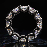 Bague Éternité Moissanite 6,5 mm 1 Rangée, Testée au Diamant, Plaqué Or Argent Sterling 925 VVS1, Bijoux de Mariage Raffinés pour Homme