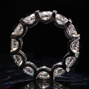 Anello Eternity in Moissanite da 6,5 mm a 1 Fila, Placcato <span class=keywords><strong>Oro</strong></span>, Argento Sterling 925, VVS1, Gioielli Raffinati da Matrimonio per Uomo, Supera il Test del Diamante - Product Image 2