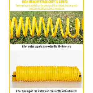Tubo de <span class=keywords><strong>manguera</strong></span> de jardín con pistola rociadora presurizada de 3 funciones <span class=keywords><strong>Manguera</strong></span> de agua flexible antitorceduras de EVA expandible con conector rápido de 3/8'' - Product Image 3