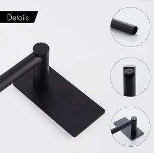 Strong Adhesive Black Stainless Steel <strong>Towel</strong> Bar <strong>Towel</strong> <strong>Holder</strong> <strong>Stick</strong> <strong>on</strong> Bath <strong>Towel</strong> Rack No Drill - Product Image 4