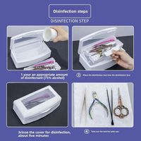 Boîte de nettoyage et de stérilisation pour outils à ongles en plastique, plateau de désinfection pour pinces, ciseaux et autres outils pour salons – Vente chaude