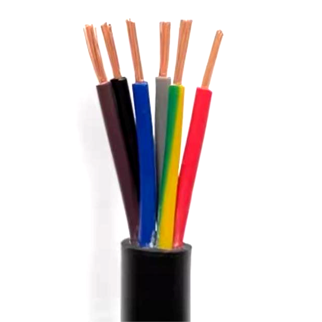 Low Voltage 300/500V Multicore Copper PVC Insulated RVV 6 Core 0.5mm 0.75mm 1mm 1.5mm 2.5mm Flexible Electric Wires Cable