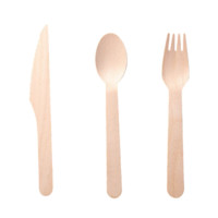 Nouvel arrivage : Ensemble de couverts jetables modernes, écologiques et biodégradables en bois pour la cuisine, la maison et les occasions spéciales