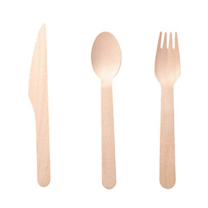 Nuevo Juego de Cubiertos Desechables Modernos, Vajilla de Madera Biodegradable Ecológica para Cocina, Hogar y Comedor - Product Image 5