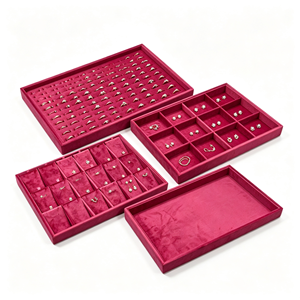 Luxury Stackable Jewellery Display Trays Display <b>Ring</b> Earrings Bracelet <b>Necklace</b> Jewelry Tray - Product Image 1