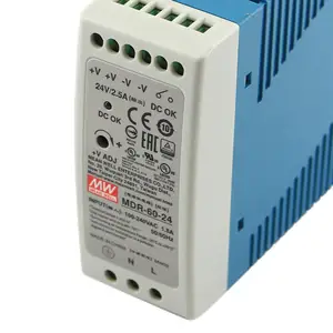 60W Din Rail Power Supply 24VDC 2.5A Meanwell MDR-60-24 Industrial SMPS Single Output