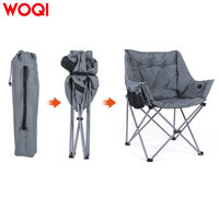 Chaise de camping pliable surdimensionnée chauffante WOQI, portable, robuste, avec appui-tête rembourré épais, logo personnalisé