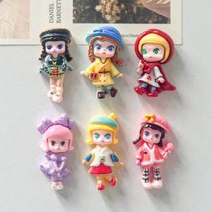 Accesorios de Resina con Pegamento en Crema para Manualidades con Tarjetas Pequeñas, Diseño de Niña con Lirios de Dibujos Animados, para Decorar Carcasas de Teléfono Móvil, Horquillas, Pegatinas para Refrigerador, para Navidad - Product Image 2