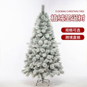 Vente en gros d'usine, sapin de Noël en aiguilles de pin floquées vertes de haute qualité, 4/5/6/7 pieds, décoration de Noël intérieure pour la maison - Product Image 2