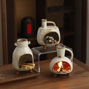 Brûleur d'arômes en céramique pour brûler le bois sacré, <span class=keywords><strong>la</strong></span> <span class=keywords><strong>sauge</strong></span> blanche et le cèdre, peut être utilisé à sec, plateau <span class=keywords><strong>de</strong></span> cheminée d'ambiance à flamme nue pour bureau - Product Image 2