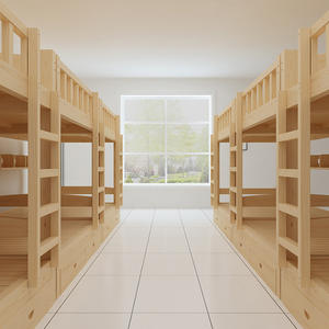 Literas de madera maciza de doble capa, estilo minimalista, cama de dormitorio para niños - Product Image 2