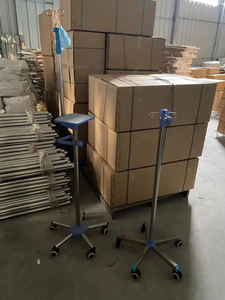 Xách tay y tế Kính thiên văn chân máy thép không gỉ IV cực đứng có thể điều chỉnh tĩnh mạch nhỏ giọt truyền đứng - Product Image 5
