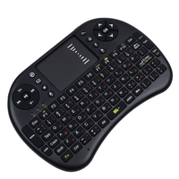 Keyboard nirkabel Mini I8 lampu latar, Multi Warna 2.4ghz muti-bahasa udara Mouse Remote dengan Touchpad untuk Laptop TV Android kotak TV