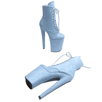 Bottines à talons hauts à la mode pour femmes, bottines à lacets sur le devant, 23cm/9 pouces, bottes de danse