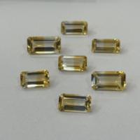 Hermoso Color Mineral Bicolor Citrine Gemstone Separación perfecta Octágonos Loose Citrine Gemstone