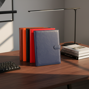 Custom Business PU Leather Document Organizer A5/A4 Portfolio Presentation <strong>Folder</strong> with <strong>Pocket</strong> for School - Product Image 4