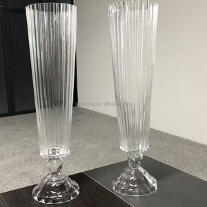 Fournitures de décoration de fête de mariage Offre Spéciale <span class=keywords><strong>80</strong></span> <span class=keywords><strong>Cm</strong></span> de haut Arrangement de fleurs trompette réversible <span class=keywords><strong>Vase</strong></span> en verre transparent - Product Image 2