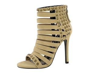 Sexy Rivets Studded 2025 Women Zip Shoes Summer Designer Retro Hollow Ankle <b>Boots</b> - Product Image 6