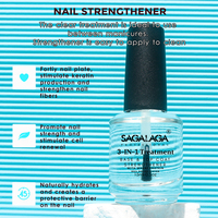 SAGALAGA Renforceur d'ongles transparent, couche multifonctionnelle, nourrit le lit des ongles, crée une barrière protectrice, réparation professionnelle des ongles