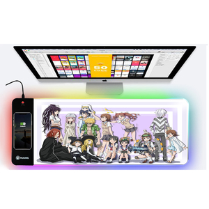 <span class=keywords><strong>Mikoto</strong></span> Misa 15Wเกมขนาดใหญ่โต๊ะคีย์บอร์ดMousepadสําหรับแล็ปท็อปPC RGBขนาดใหญ่HUBไร้สายชาร์จDropshipping - Product Image 1