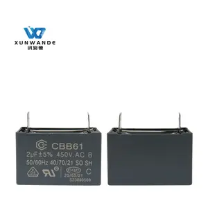 Best Quality CBB61 450V 2.0uf Air Conditioner Run Capacitor Electrolytic Capacitors Manufacturers