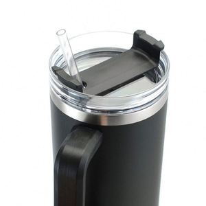 Gobelet isotherme 40oz à paille rabattable vierge pour sublimation, avec poignée, pour café - Product Image 4