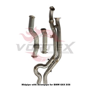 Tubería en Z de Acero Inoxidable SS304 con Acabado Espejo y Escudo Térmico, Tubos Delanteros para M2 G87 M3 G80 M4 G82 S58, Kit de Sistema de Escape para Carreras - Product Image 6
