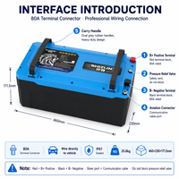 Batterie au lithium LiFePO4 48V 60V 72V 50Ah pour vélos électriques/trottinettes avec 3000 cycles, protection BMS intégrée IP67