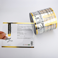 Étiquettes autocollantes personnalisées brillantes, imperméables, imprimées en rouleau, pour bouteilles, emballages, entièrement transparentes, en vinyle cristallin, autocollant en feuille d'aluminium