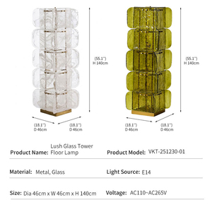 Lampe <span class=keywords><strong>sur</strong></span> <span class=keywords><strong>pied</strong></span> en verre artistique de luxe JYLIGHTING, <span class=keywords><strong>design</strong></span> post-moderne, style médiéval, pour hôtel, villa, chambre modèle - Product Image 2