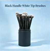 Ensemble de 19 pinceaux de maquillage synthétiques doux de luxe Daily Queen avec étui rose pour le visage et les yeux, manches en bois prêts à l'emploi