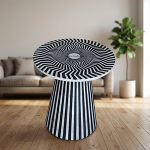 Table basse en bois avec incrustations de os écologiques, design nordique moderne, style américain, meubles de salon, meubles BS Home - Product Image 1