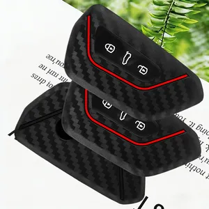 Étui de <span class=keywords><strong>clé</strong></span> en silicone noir pour Volkswagen Golf 8 <span class=keywords><strong>Leon</strong></span> <span class=keywords><strong>2</strong></span> Cupra Formentor Skoda A8 Octavia Mk8 - Housse de <span class=keywords><strong>clé</strong></span> de voiture légère - Product Image 4