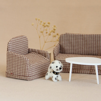 Miniature ensemble de salon complet décor de jeu parfait pour enfants adultes souris en peluche poupée canapé PVC souple modèle jouet résine métal
