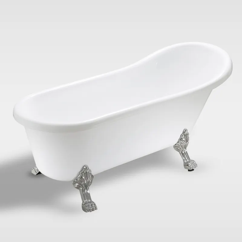 2023 banho acrílico autônomo clássico com a banheira decorativa do clawfoot do plástico dos pés