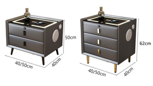 Table de chevet intelligente multifonctionnelle HomeMore avec haut-parleur Bluetooth et chargeur sans fil, table de chevet moderne <span class=keywords><strong>pour</strong></span> chambre à coucher, OEM - Product Image 3