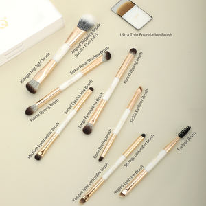 Set <span class=keywords><strong>de</strong></span> 8 <span class=keywords><strong>Brochas</strong></span> <span class=keywords><strong>de</strong></span> <span class=keywords><strong>Maquillaje</strong></span> Profesionales <span class=keywords><strong>de</strong></span> Viaje <span class=keywords><strong>de</strong></span> Doble Capa <span class=keywords><strong>de</strong></span> Pelo <span class=keywords><strong>de</strong></span> Cabra con Mango <span class=keywords><strong>de</strong></span> Madera y Estuche para Rostro y Ojos, Incluye Brocha Abanico - Product Image 4