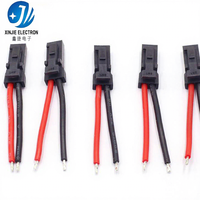 Kabel Harness Konektor Housing Pria 2-Pin Warna Hitam, Rakitan Kabel Ujung Terbuka untuk Sambungan Peralatan Rumah Tangga dan Peralatan Listrik