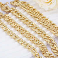 Bracelet à breloques JXX en laiton plaqué or 24 carats, motif cœur texturé, tendance, unisexe, cadeau idéal pour mariage africain, serti griffe