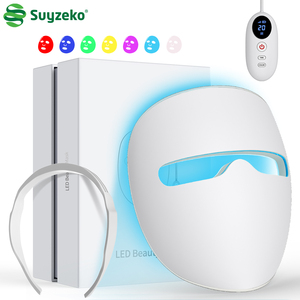 Masker terapi lampu merah LED kelas medis nirkabel, 7 warna inframerah wajah untuk wajah hidung AS untuk klinik Spas Reseller ramah - Product Image 2