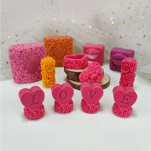 Stampo in <span class=keywords><strong>Silicone</strong></span> Ecologico per <span class=keywords><strong>Candele</strong></span> Fai-da-Te, Rosa Bianca 3D per San Valentino, 9*8,7cm, per Realizzazione <span class=keywords><strong>Candele</strong></span> Profumate Cilindriche - Product Image 3