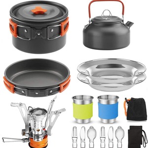 Camping Cookware Set 4-<b>5L</b> Portable Lightweight Stove Pot Teapot Tableware Outdoor Cooking Gear - Product Image 5