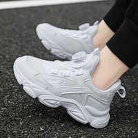 Baskets de sport blanches respirantes et légères en maille pour enfants de grande taille – Nouveau style de chaussures décontractées pour garçons